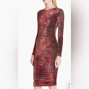 NWT Fuzzi Leopard Burnout Velvet Dress size XL